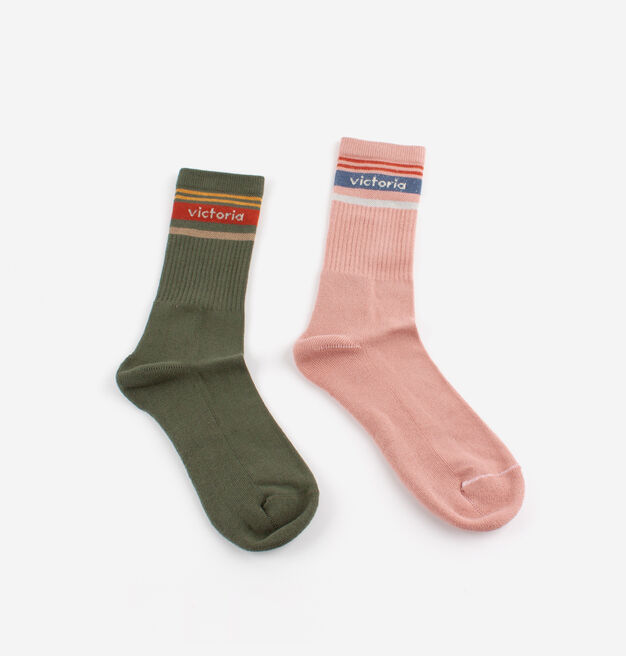 COLOURED COTTON LONG SOCKS