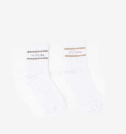 WHITE LUREX SOCKS