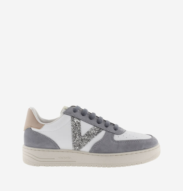 SIEMPRE SYNTHETIC SPLIT LEATHER/GLITTER TRAINER