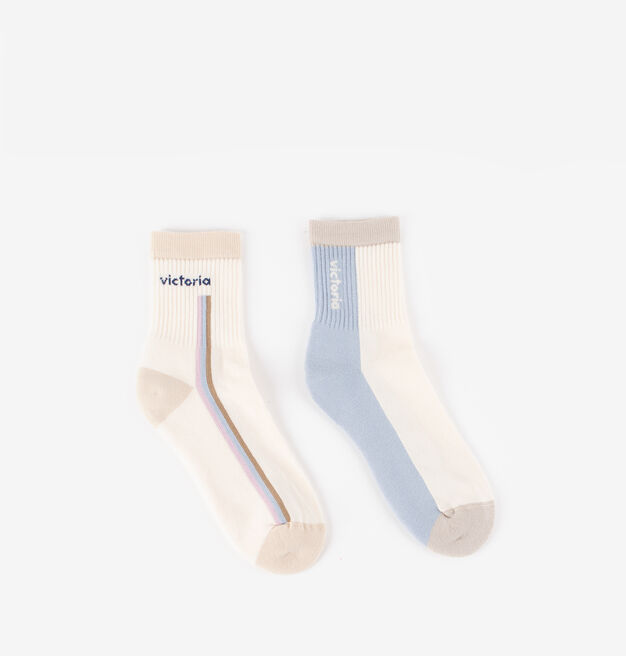 TWO-TONE COTTON SOCKS