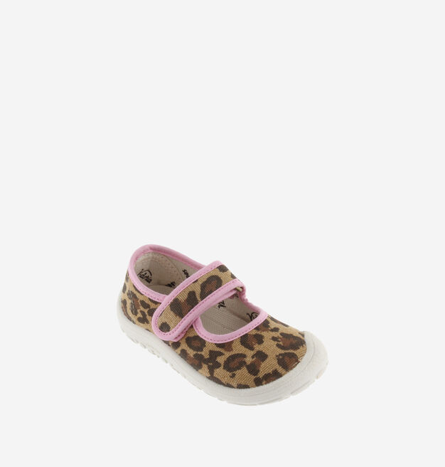BOSCO BAREFOOT LEOPARD CANVAS MARY JANES