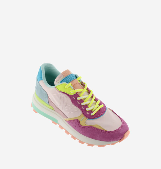 LUNA NYLON & MULTICOLOUR SPLIT LEATHER