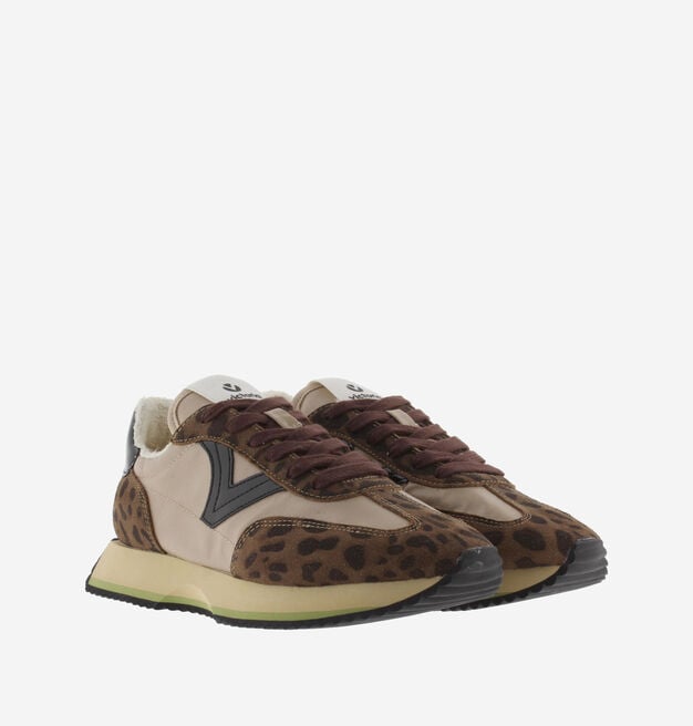 COSMOS ANIMAL PRINT NYLON & SPLIT LEATHER