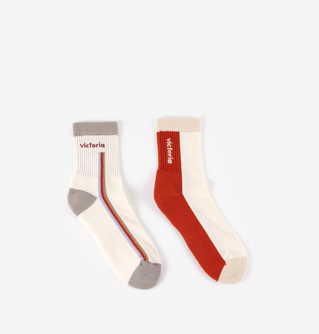 TWO-TONE COTTON SOCKS