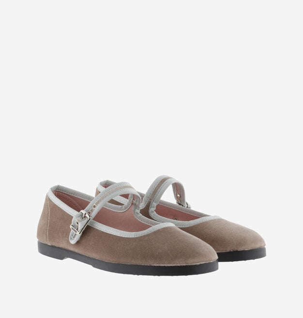 GONG-FU VELVET MARY JANE & CONTRAST