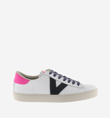 BERL&Iacute;N LEATHER AND NEON TRAINERS