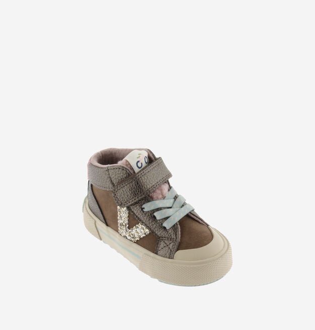 TRIBU KLETTVERSCHLUSS STIEFELETTE METALL & GLITZER & ELASTISCH