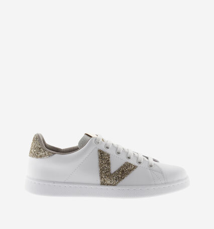 TENIS LEATHER & GLITTER "V"