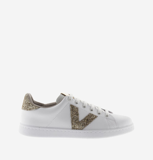 TENIS LEATHER & GLITTER "V"