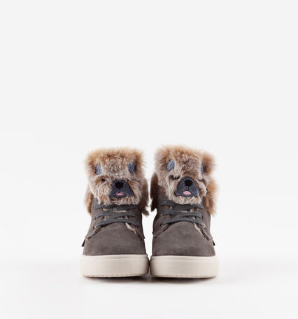 JUEGOS SPLIT LEATHER TRAINER WITH ANIMALS
