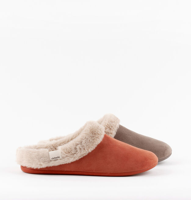 NORTE SUEDE IMITATION SLIPPER WITH SOFT FUR