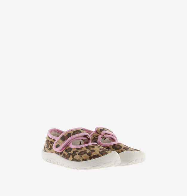 BOSCO BAREFOOT LEOPARD CANVAS MARY JANES