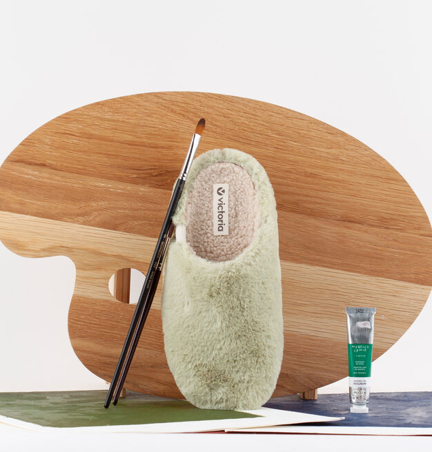 NORTE FELT SLIPPER WITH SOFT FUR