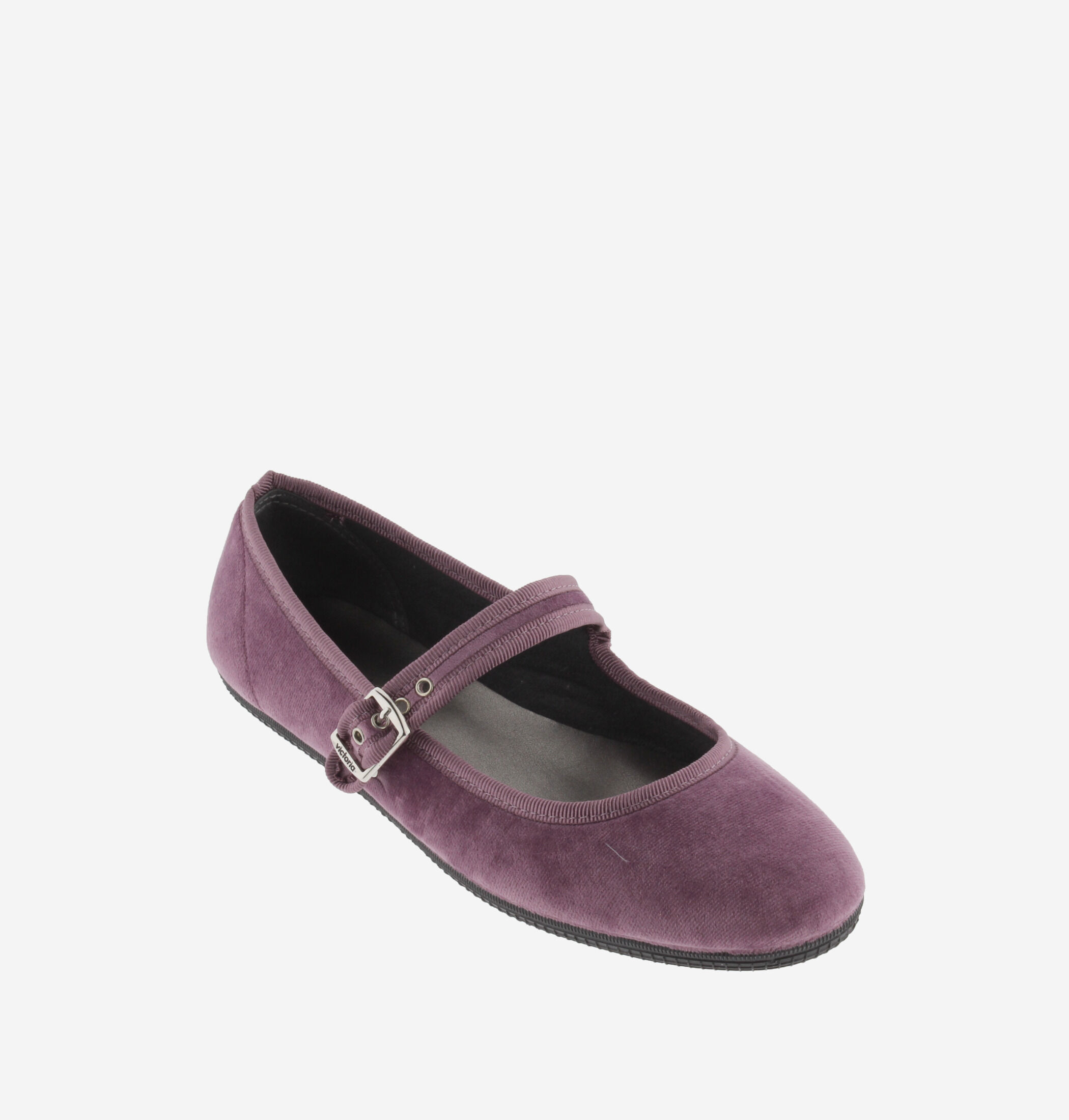 フラットシューズ ^Victoria Shoes^ Oda Mary Jane 104913BURDEOS 104913-BURDEOS ODA VELVET MARY JANE & BUCKLE | Victoria Shoes
