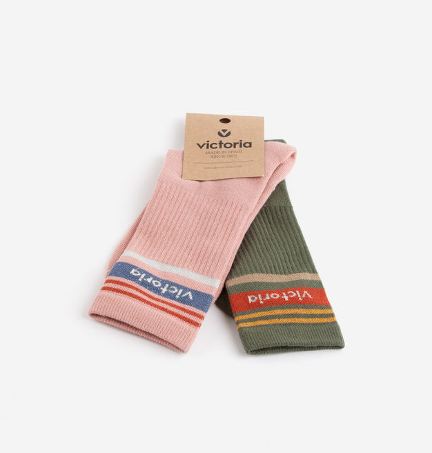 COLOURED COTTON LONG SOCKS