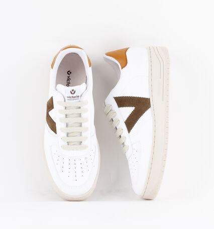 SIEMPRE SYNTHETIC EFFECT CONTRAST LEATHER TRAINER
