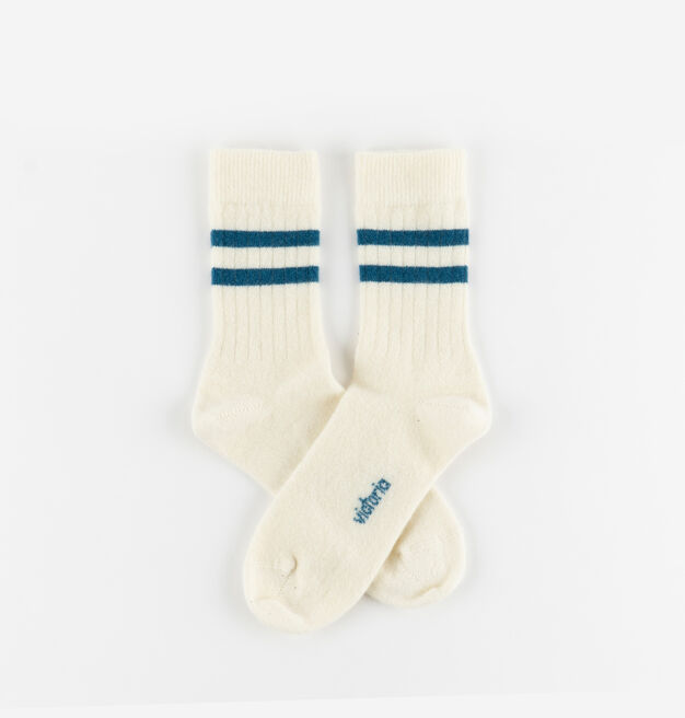 CALZINO CASHMERE NATURALE & RIGHE