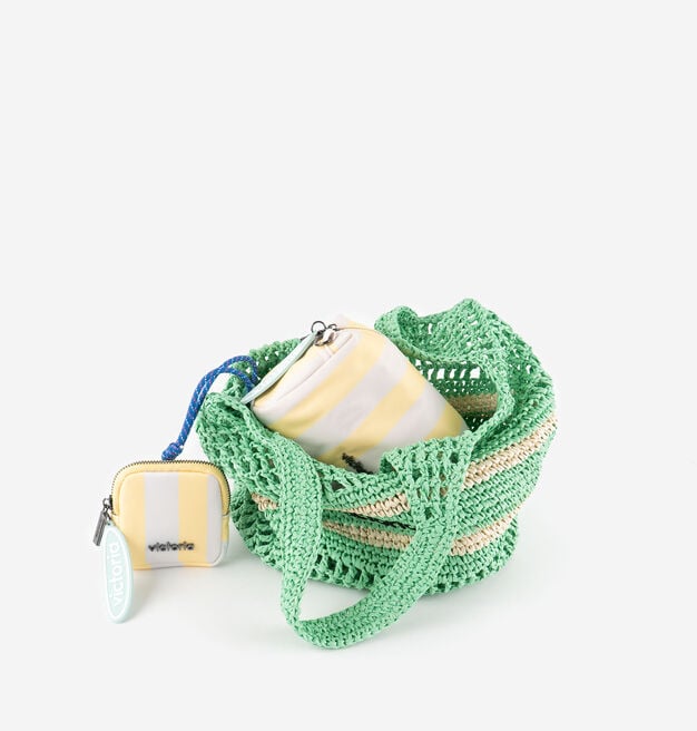 RAFFIA TOTE BAG STRIPES