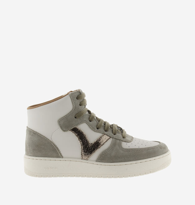 MADRID STIEFELETTE SPALTLEDER & METALLIC