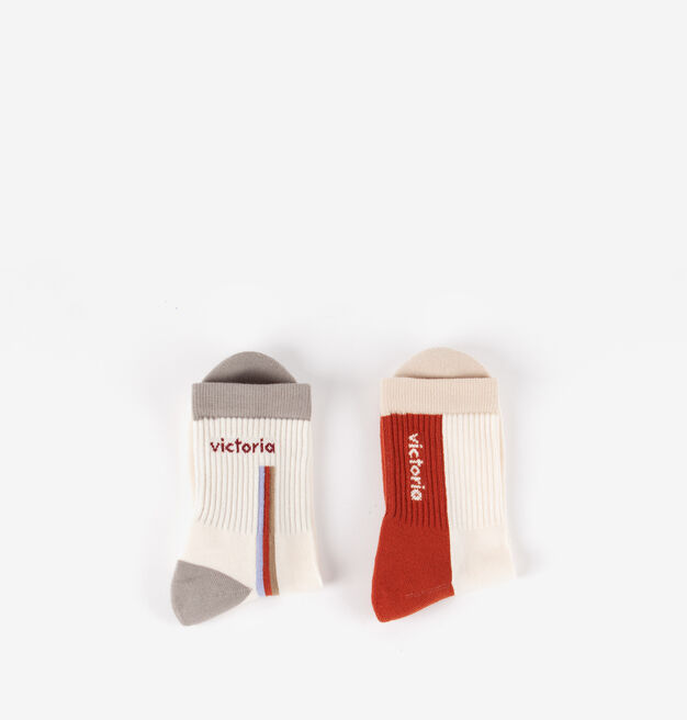 TWO-TONE COTTON SOCKS