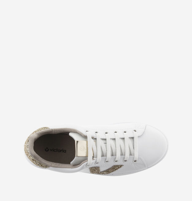 TENIS LEATHER & GLITTER "V"
