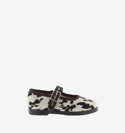 GONG-FU BALLERINE VELOURS IMPRIM&Eacute; ANIMAL & BOUCLE