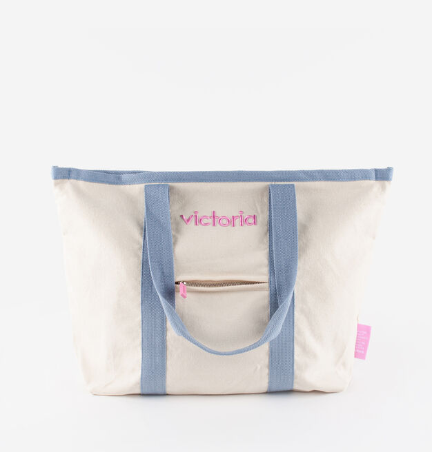 EMBROIDERED CANVAS SHOPPER