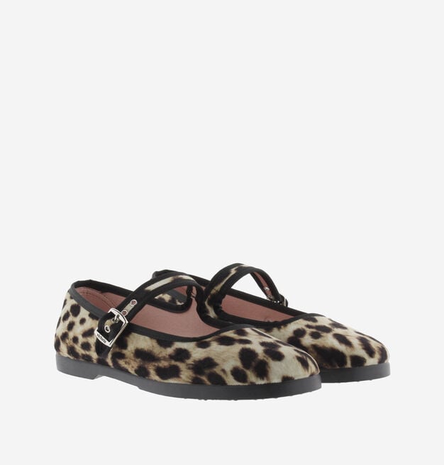 GONG-FU BAILARINA TERCIOPELO ANIMAL PRINT & HEBILLA