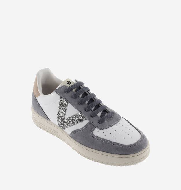 SIEMPRE SYNTHETIC SPLIT LEATHER/GLITTER TRAINER