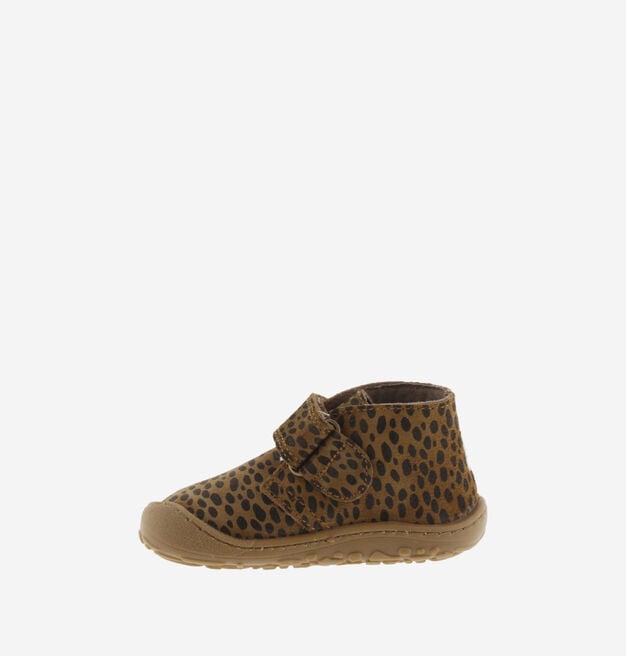 BOSCO BAREFOOT KLETTVERSCHLUSS STIEFELETTE VELOURSLEDER ANIMAL-PRINT