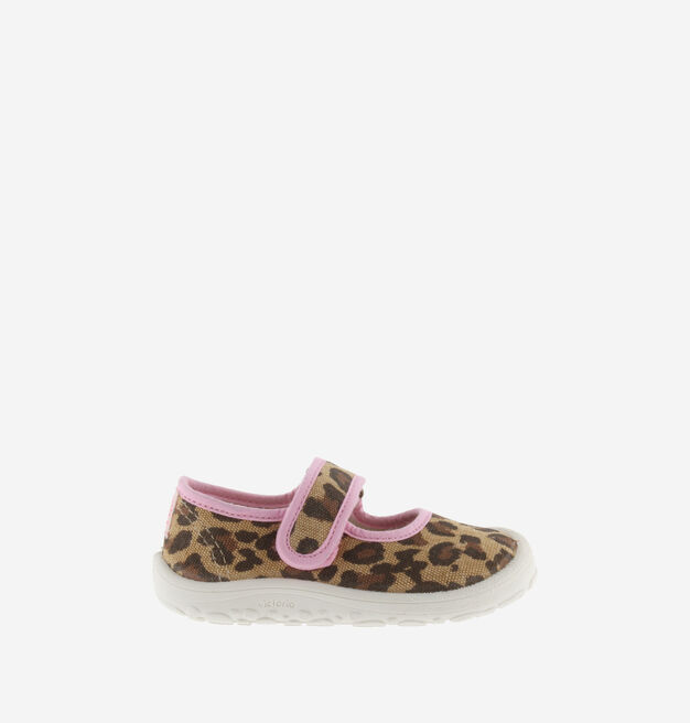 BOSCO BAREFOOT LEOPARD CANVAS MARY JANES
