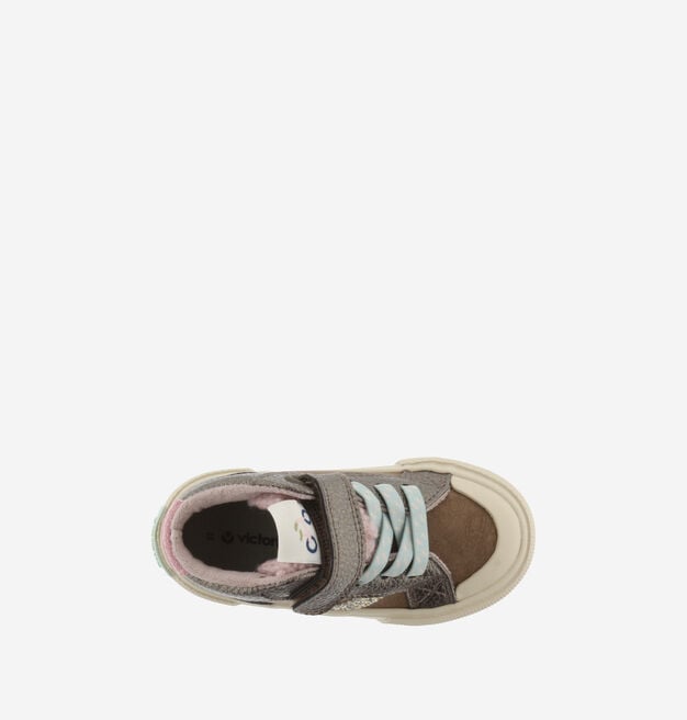 TRIBU KLETTVERSCHLUSS STIEFELETTE METALL & GLITZER & ELASTISCH
