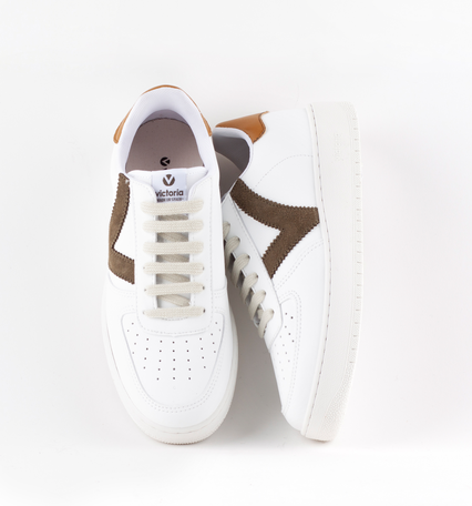 MADRID SYNTHETIC EFFECT CONTRAST LEATHER TRAINER