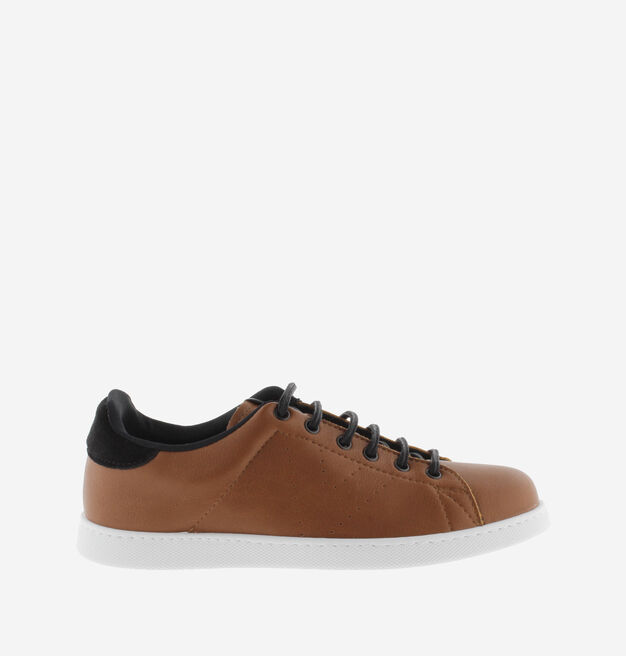 TENIS EFECTO PIEL DETALLE COLOR