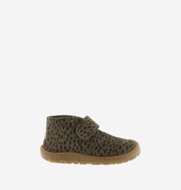 BOSCO BAREFOOT KLETTVERSCHLUSS STIEFELETTE VELOURSLEDER ANIMAL-PRINT