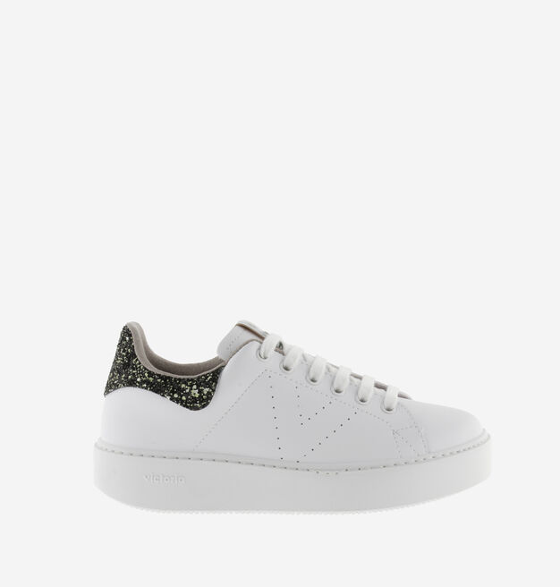 UTOPIA SNEAKER CUIR AVEC L'ARRIÉRE GLITTER