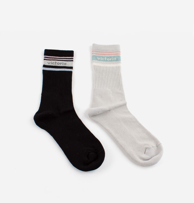 STRIPED COTTON LONG SOCKS