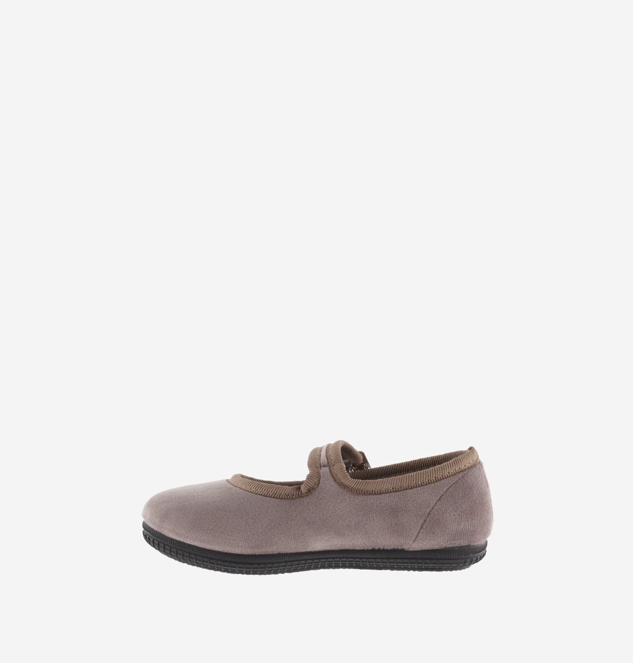 フラットシューズ ^Victoria Shoes^ Oda Mary Jane 104913GRIS 104913-GRIS ODA VELVET MARY JANE & BUCKLE | Victoria Shoes