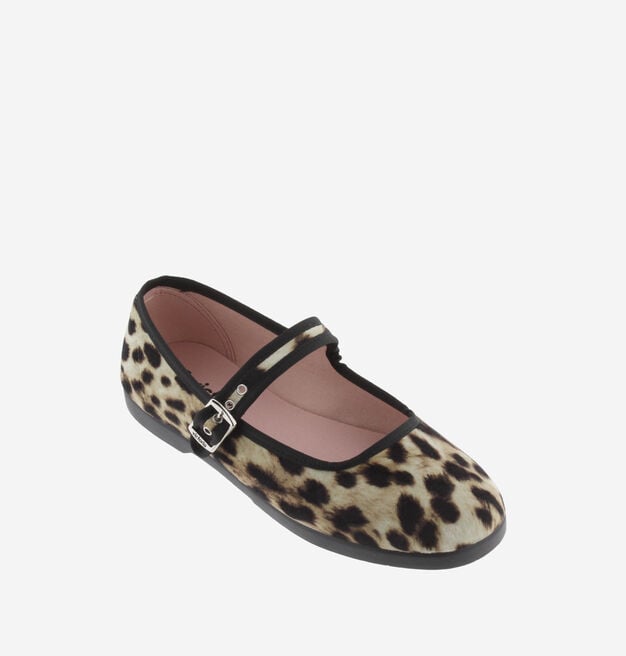 GONG-FU BAILARINA TERCIOPELO ANIMAL PRINT & HEBILLA