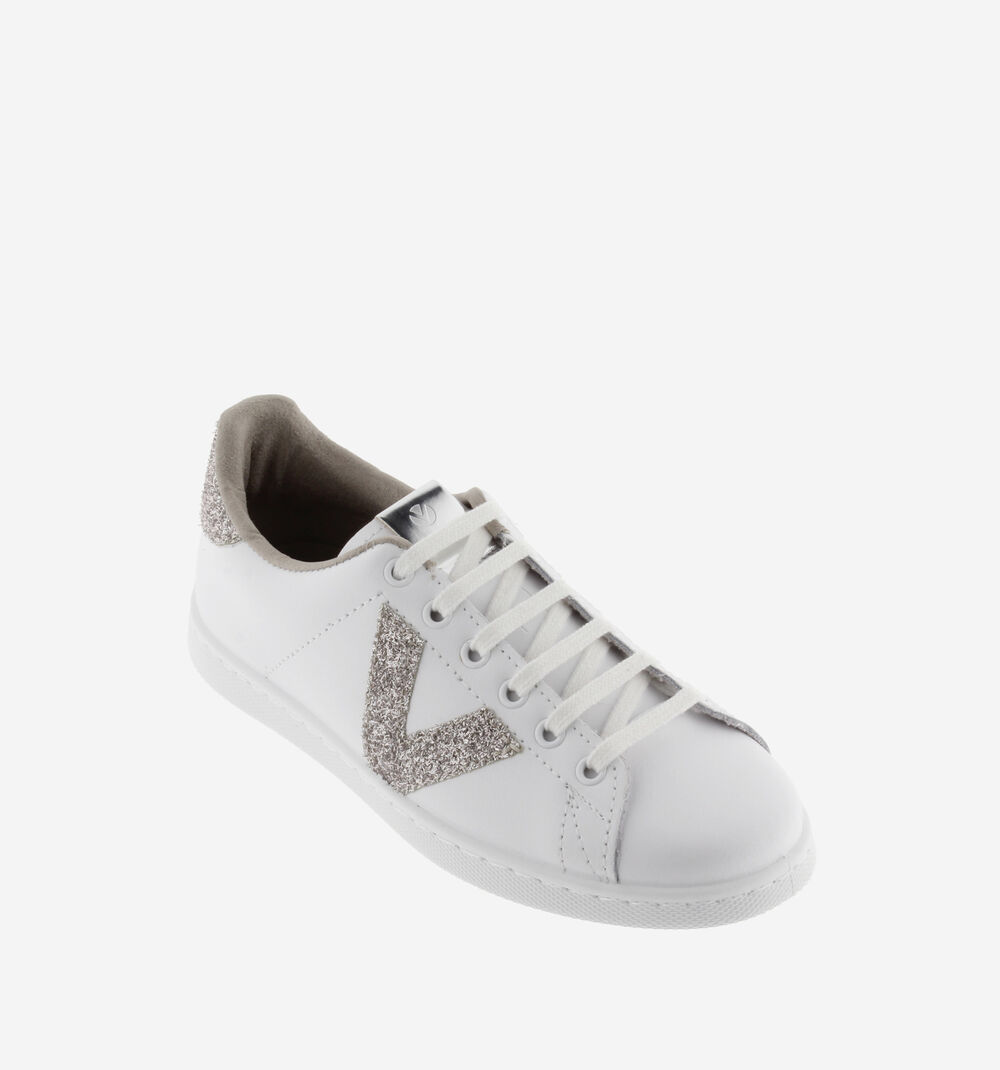 TENIS PIEL VIRUTAS GLITTER Calzados Victoria