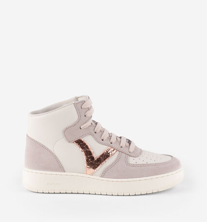 MADRID STIEFELETTE SPALTLEDER & METALLIC