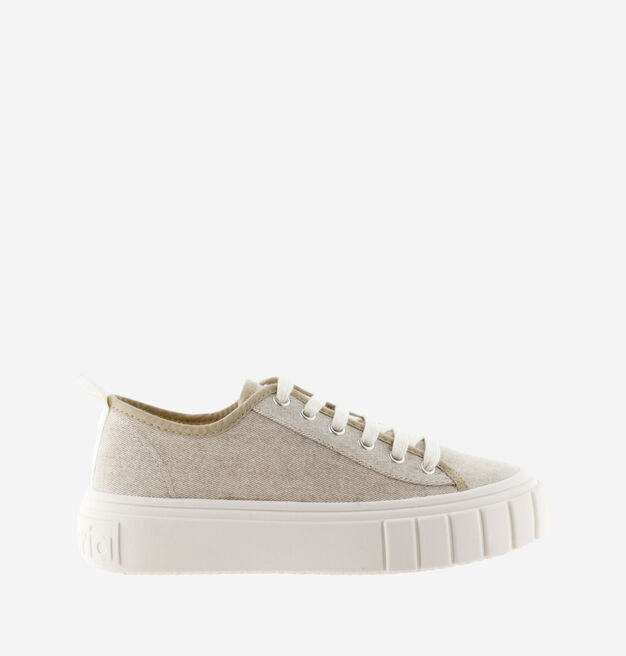 VICTORIA LOW-TOP ABRIL CANVAS MIT DICKER SOHLE TAUPE
