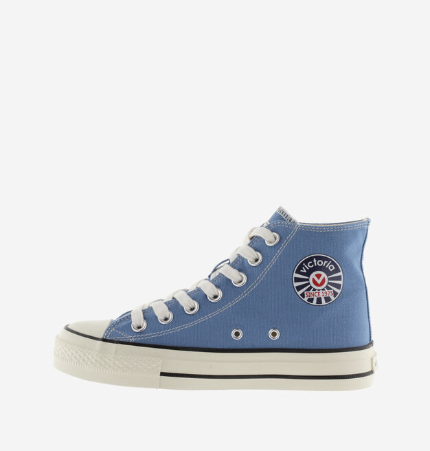 TRIBU GLÄNZENDER CANVAS STIEFELETTE