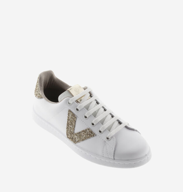 TENIS LEATHER & GLITTER "V"