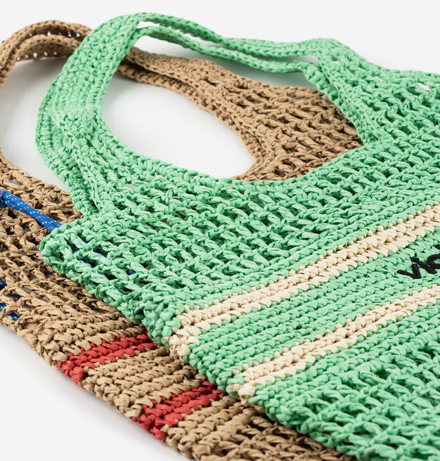 RAFFIA TOTE BAG STRIPES