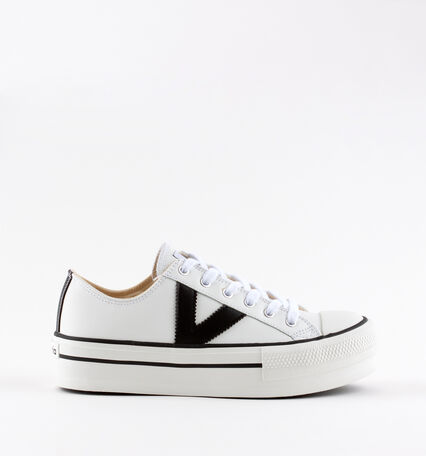 TRIBU SYNTHETIC EFFECT CONTRAST LEATHER TRAINER