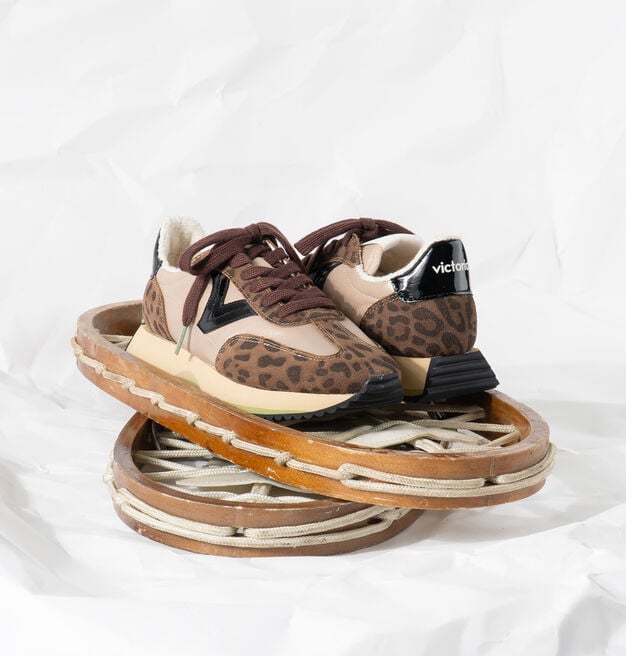 COSMOS ANIMAL PRINT NYLON & SPLIT LEATHER
