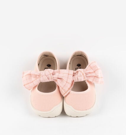 BOSCO BAREFOOT CANVAS MARY JANE & PLAID BOW