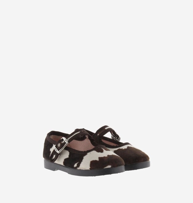 GONG-FU ANIMAL PRINT VELVET MARY JANE