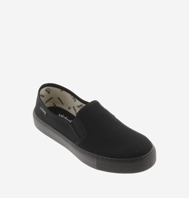 SLIP ON LONA PISO NEGRO
